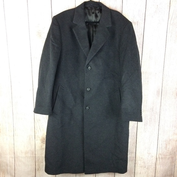 Stafford Other - Stafford Charcoal Grey Wool Dress Overcoat Sz 48L